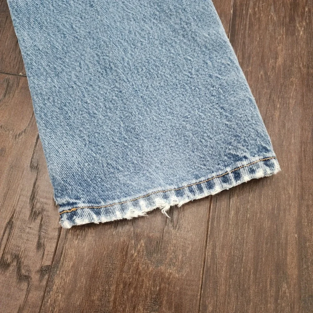 Levi 505 Regular Fit Jeans Light Wash Blue Straight Leg Denim Mens 34x30